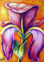 oil painting of an iris
