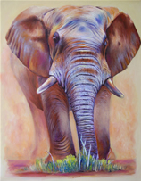 original oil painting of elephant