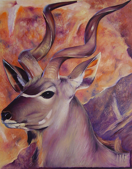 original oil painting of kudu