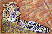 original oil painting of leopard