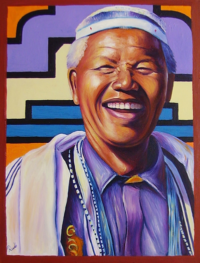 oil painting of nelson mandela